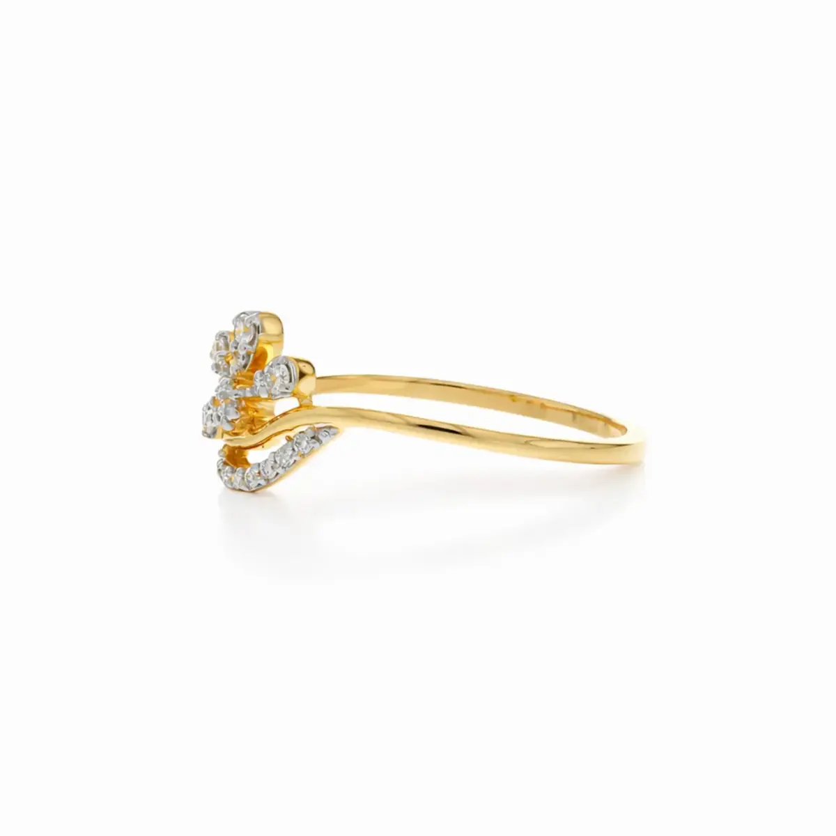 0.09 CT NATURAL DIAMOND WOMENS RING 18K GOLD